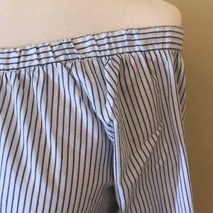 Off the Shoulder Stripe Cotton Blouse